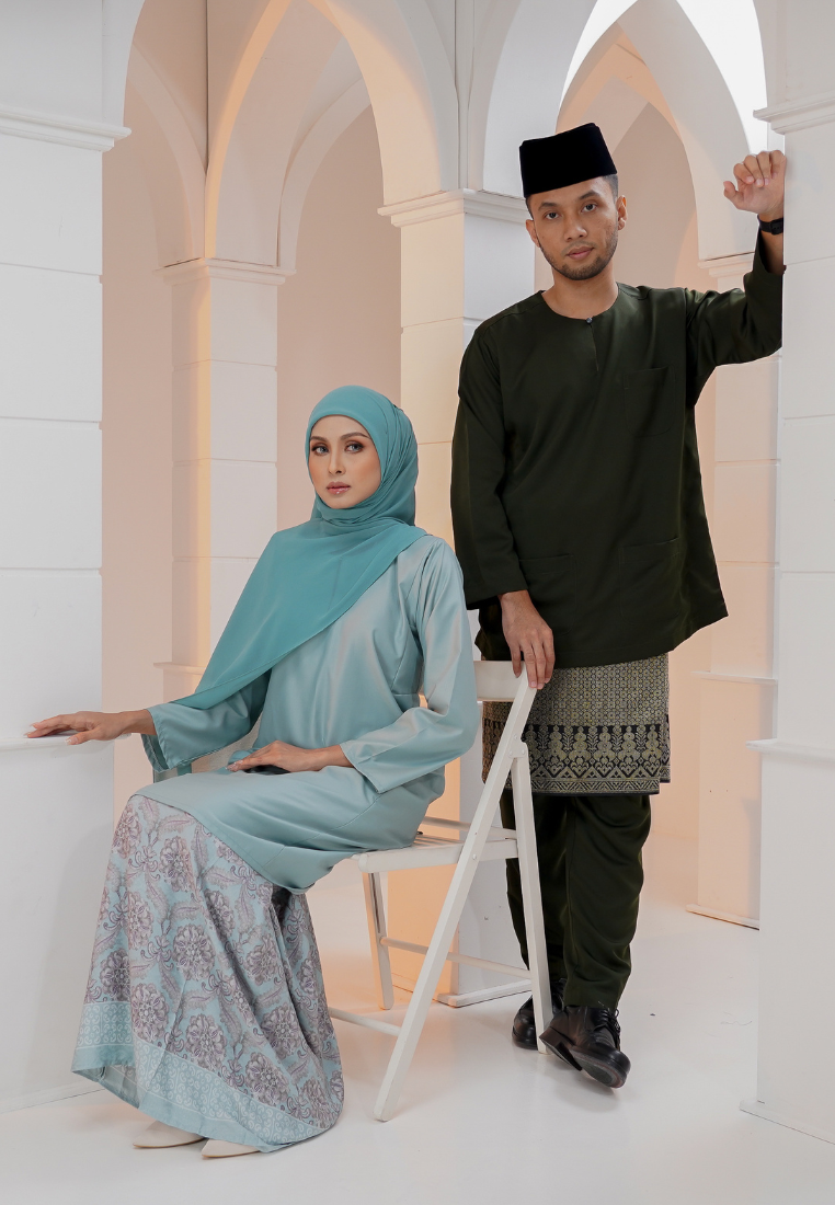 Dahlia Kurung Pahang - Peach Pink