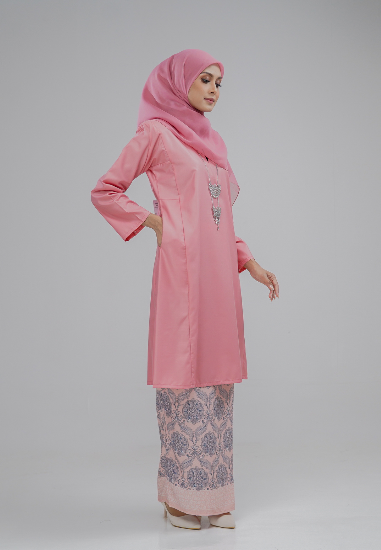 Dahlia Kurung Pahang - Peach Pink
