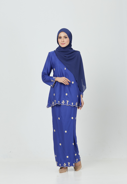 Teruntum Kurung Kedah | Royal Blue