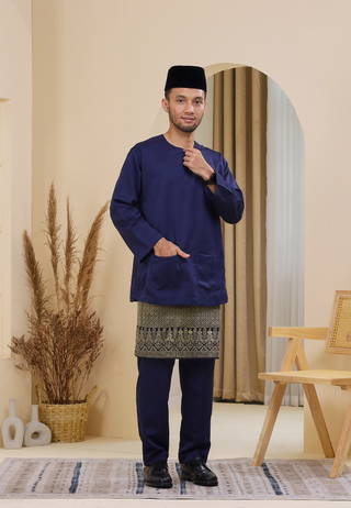 Baju Melayu Wan Derus V.20 - Navy Blue