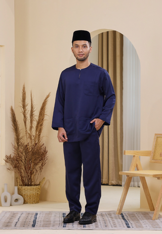 Baju Melayu Wan Derus V.20 - Navy Blue