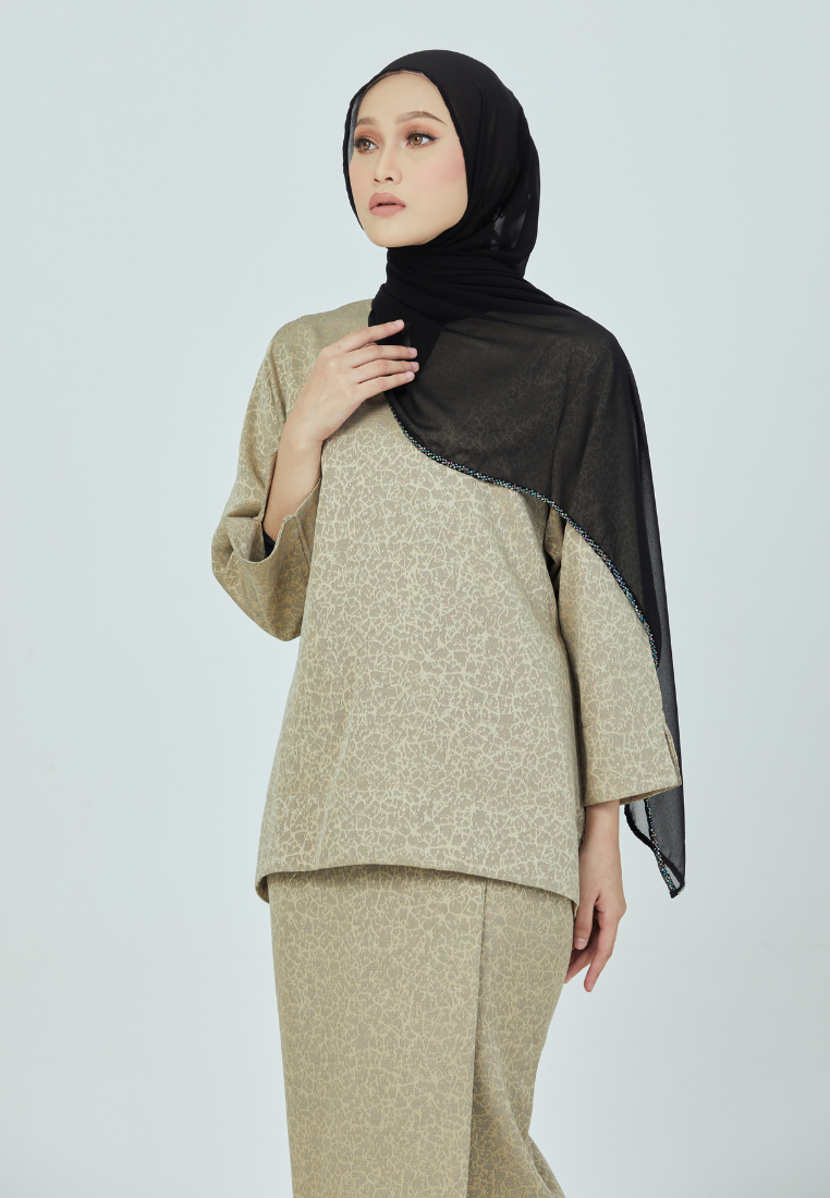 Rimbun Kurung Kedah | Beige Green