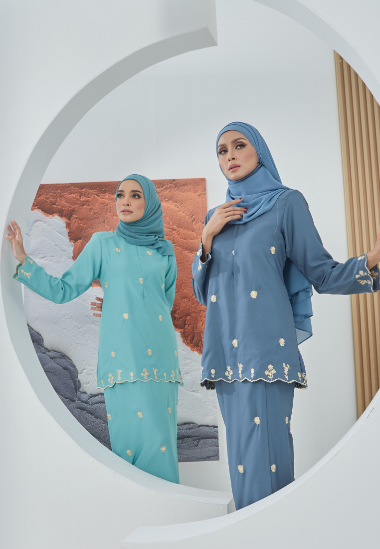 Teruntum Kurung Kedah | Royal Blue