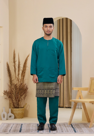 Baju Melayu Wan Derus V.20 - Teal Blue