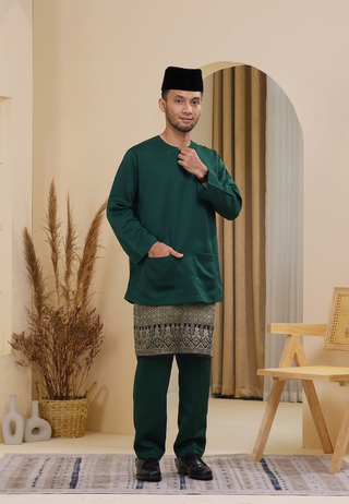 Baju Melayu Wan Derus V.20 - Dark Green