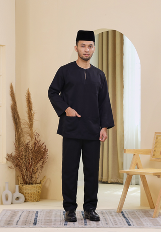 Baju Melayu Wan Derus V.20-  Jet Black
