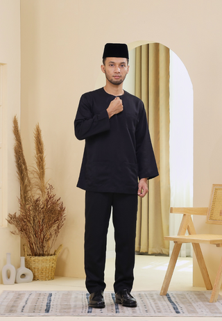 Baju Melayu Wan Derus V.20-  Jet Black
