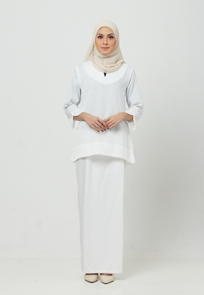 Kurung Kedah Melur | White