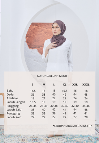 Kurung Kedah Melur | Light Grey