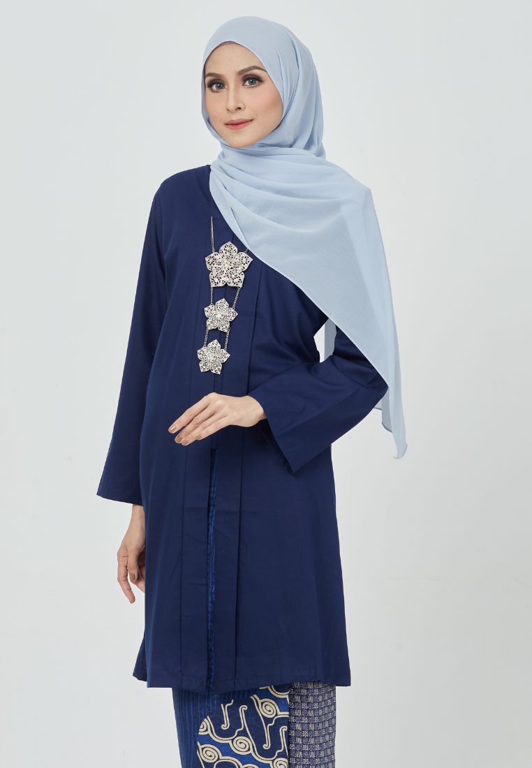 Kebaya Seroja | Navy Blue