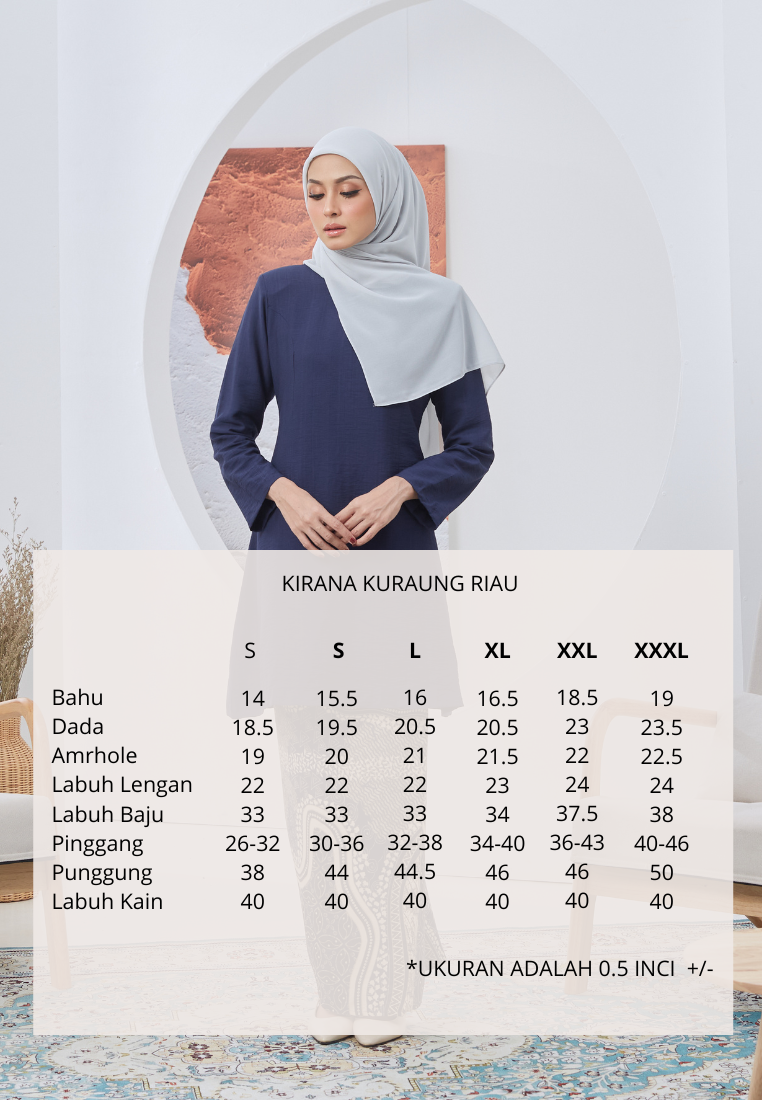 Kirana Kurung Riau | Navy Blue