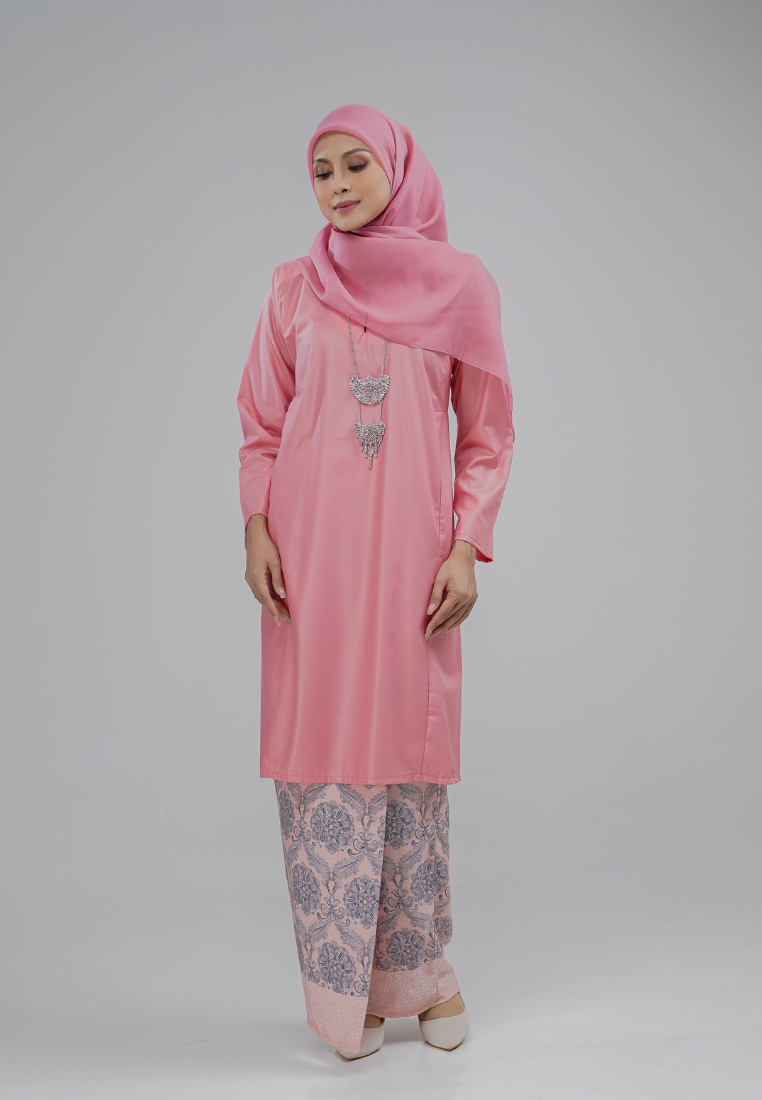 Dahlia Kurung Pahang - Peach Pink