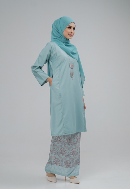 Dahlia Kurung Pahang - Blue Turqoise