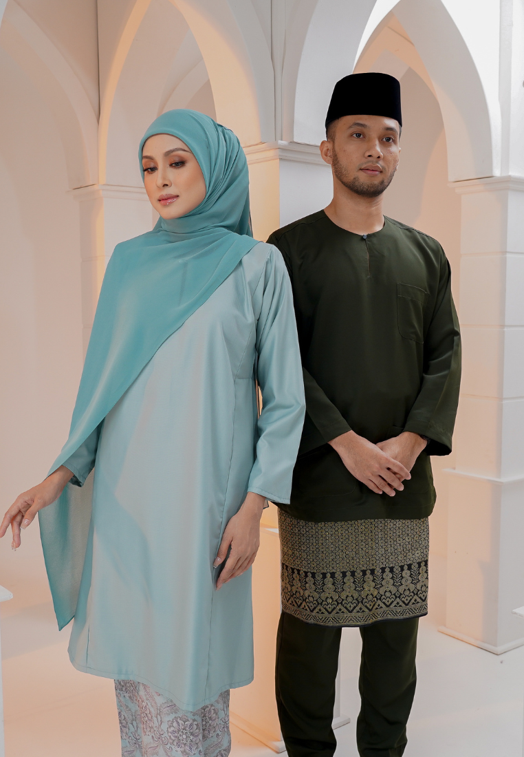 Dahlia Kurung Pahang - Blue Turqoise