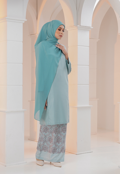 Dahlia Kurung Pahang - Blue Turqoise