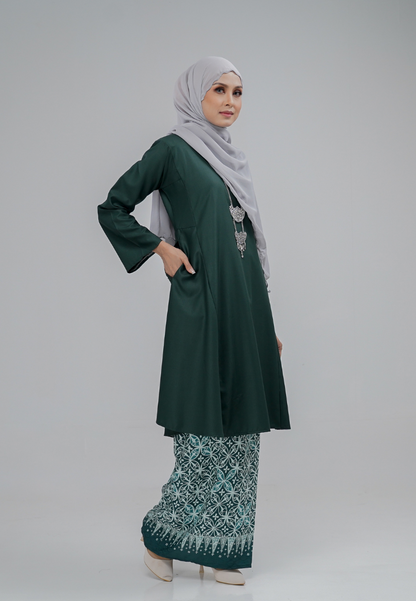 Dahlia Kurung Kembang - Dark Green