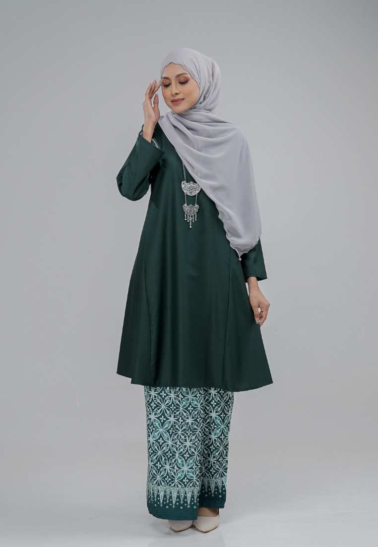 Dahlia Kurung Kembang - Dark Green