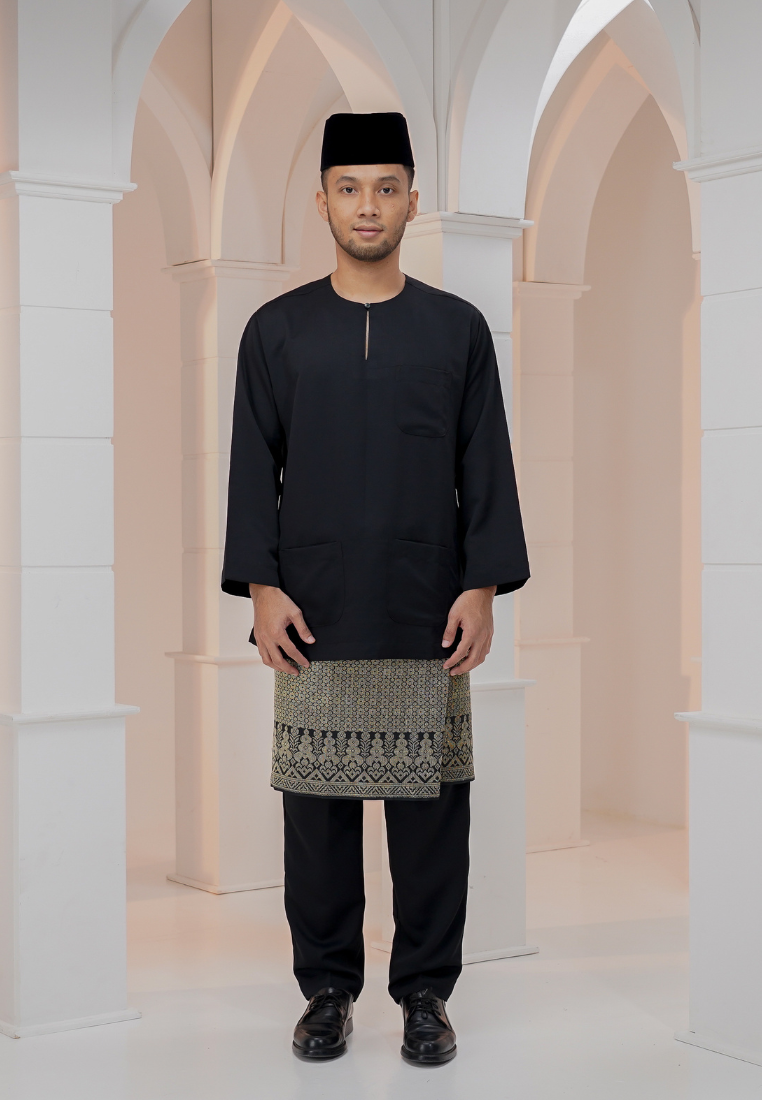 Baju Melayu Wan Derus - Black