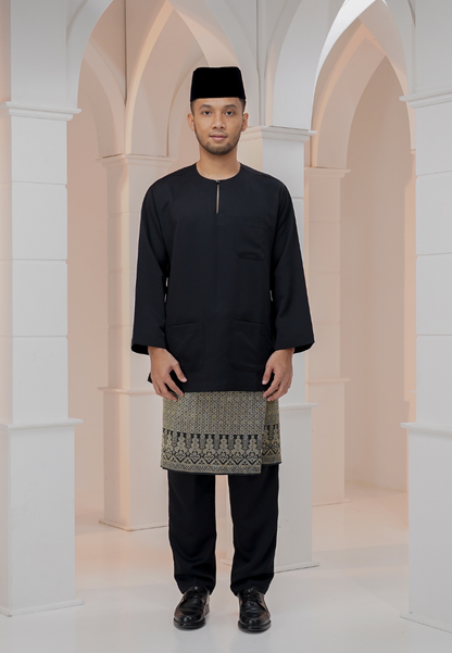 Baju Melayu Wan Derus - Black