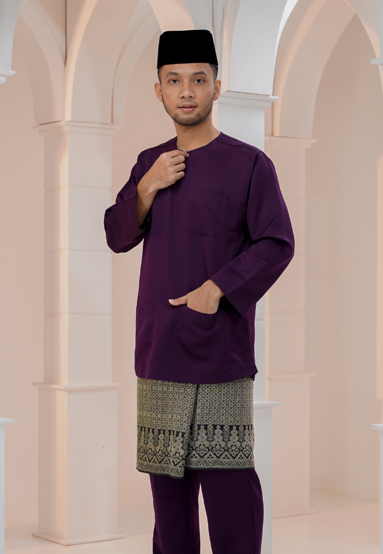 Baju Melayu Wan Derus - Purple