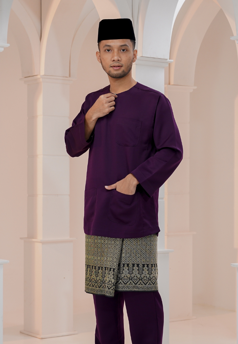 Baju Melayu Wan Derus - Dark Purple