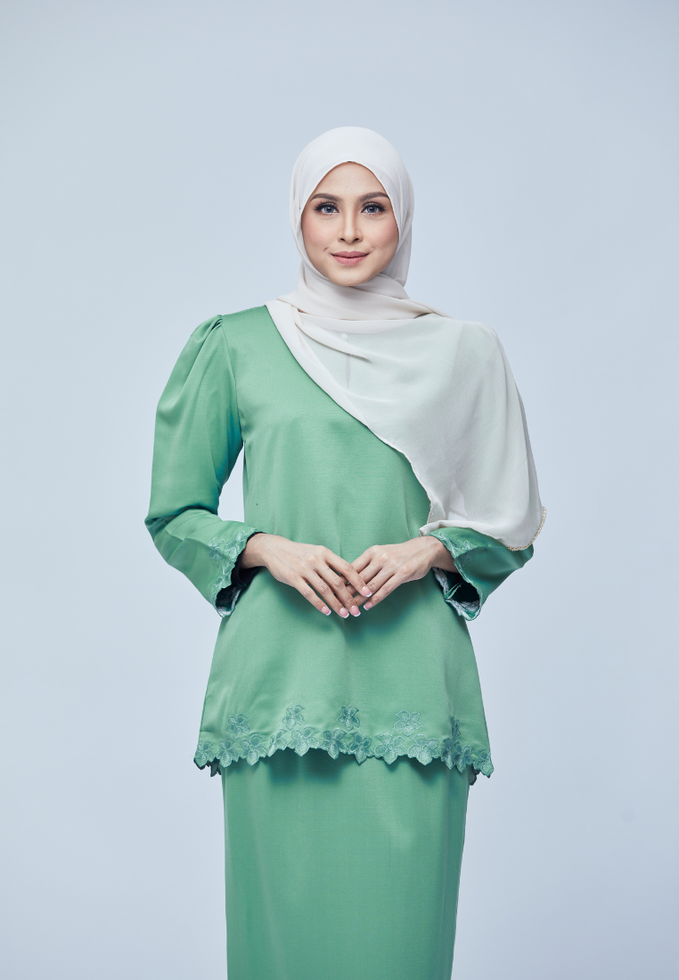 Nadiya Kurung Kedah | Sage Green