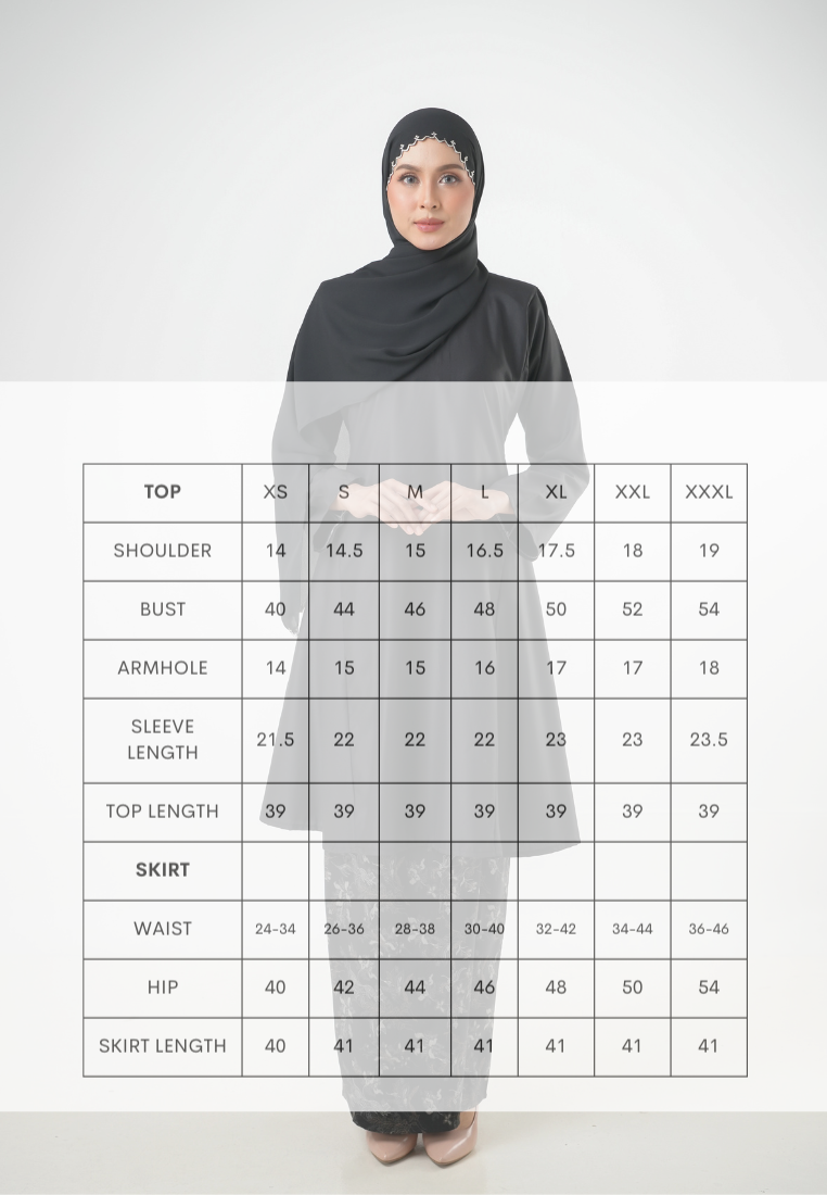 Camelia Kurung Kembang | Black