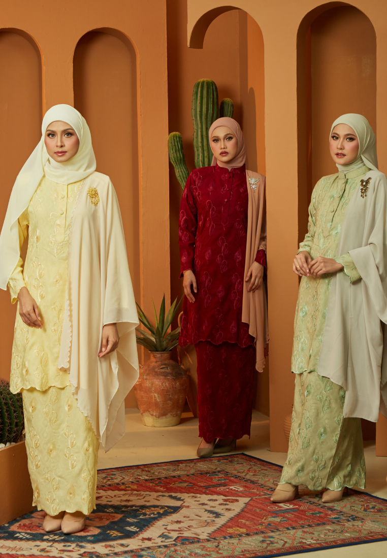 Kurung Rose | Olive Green