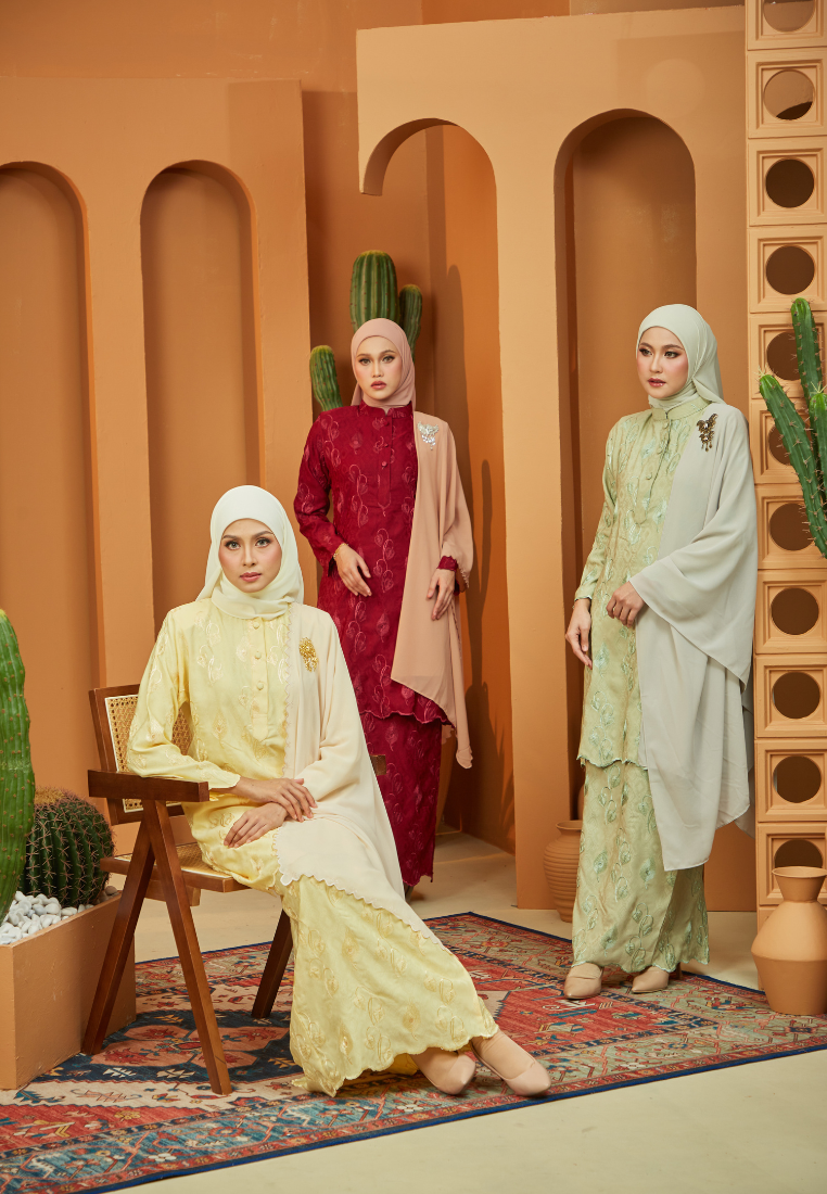 Kurung Rose | Olive Green