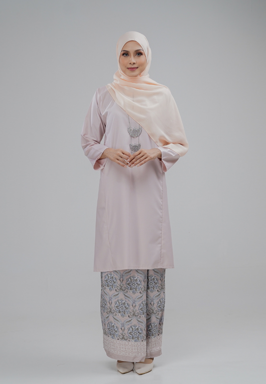 Dahlia Kurung Pahang - Light Pink