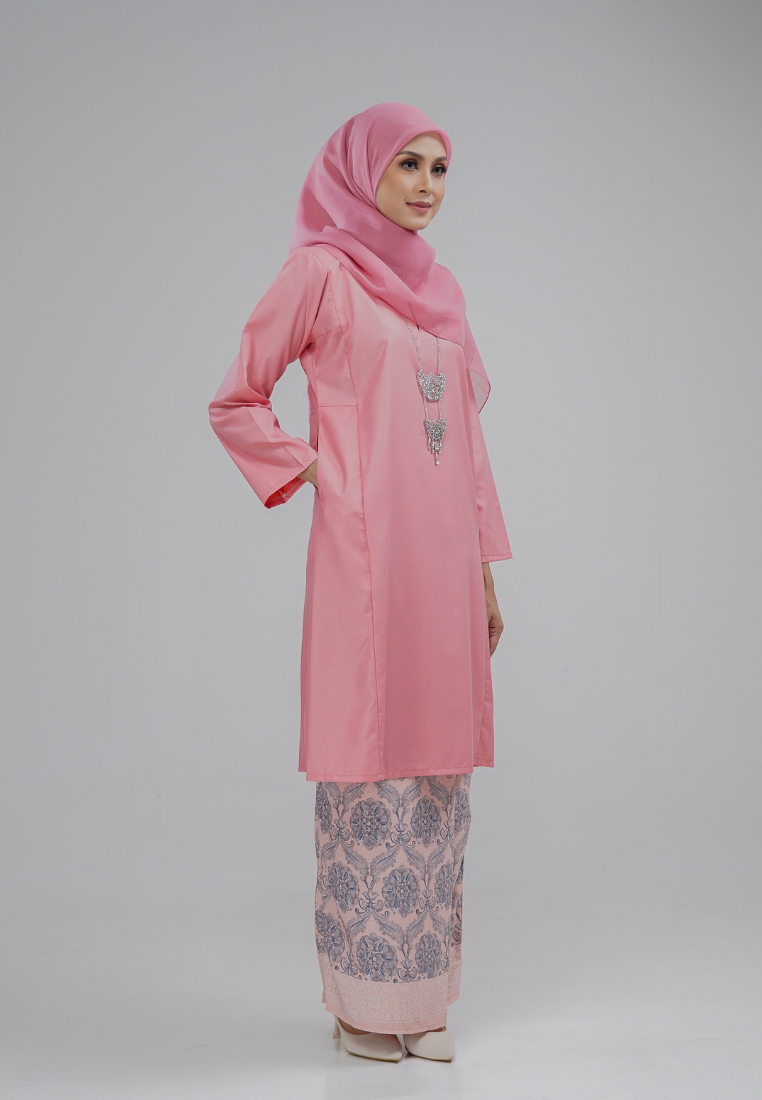 Dahlia Kurung Pahang - Peach Pink