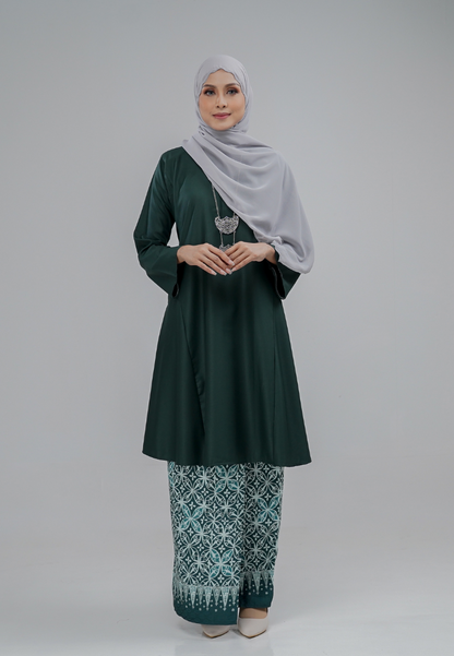 Dahlia Kurung Kembang - Dark Green