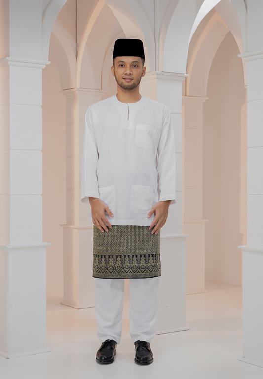 Baju Melayu Wan Derus - White