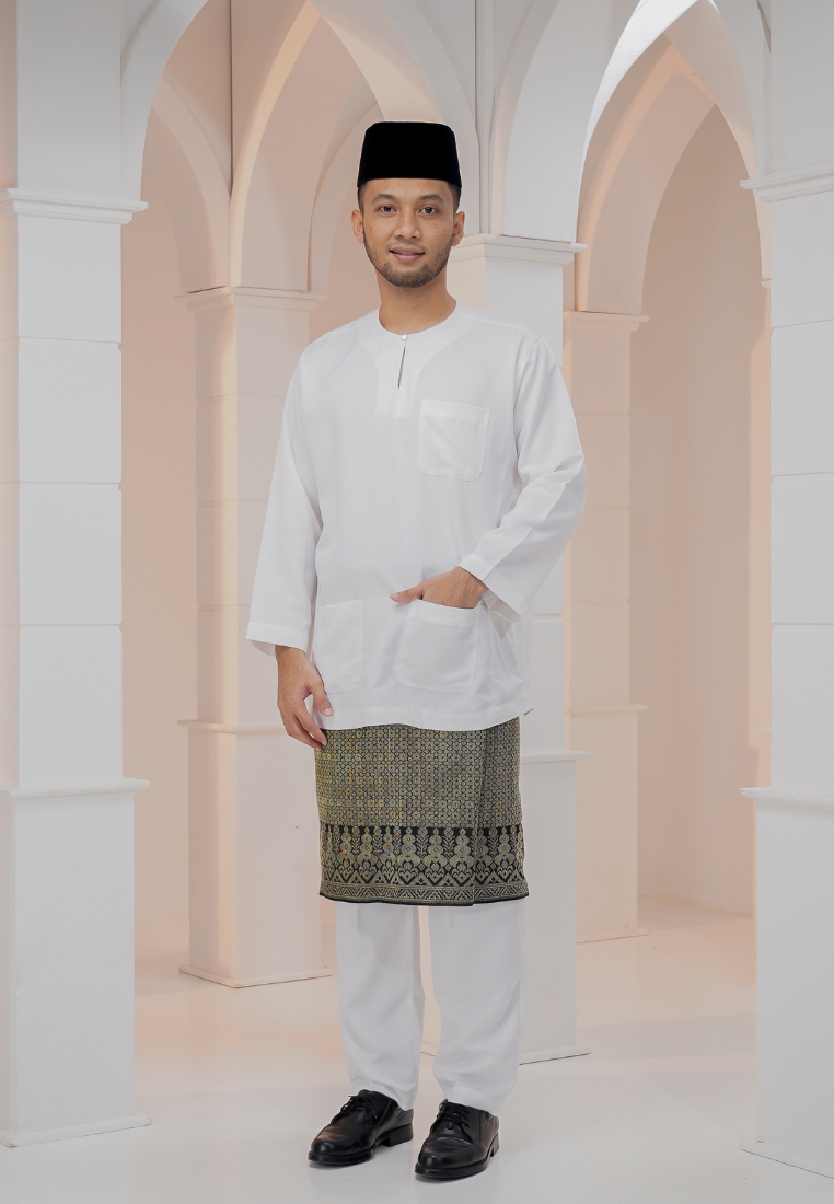 Baju Melayu Wan Derus - White