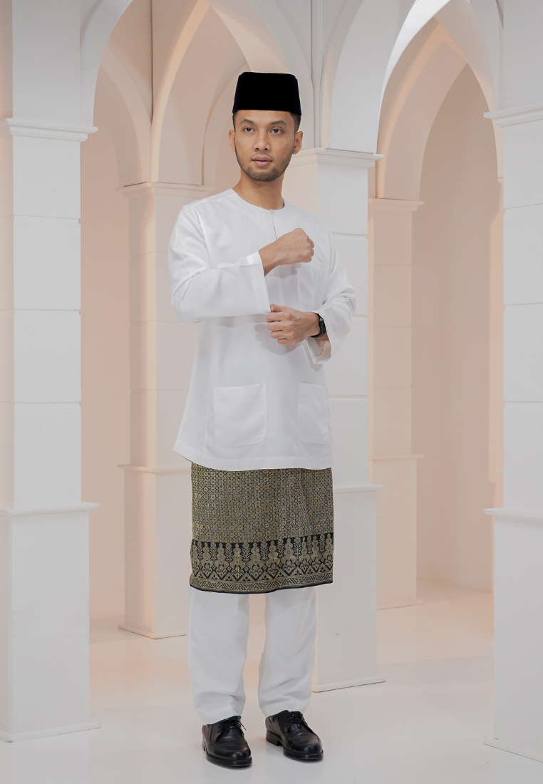 Baju Melayu Wan Derus - White