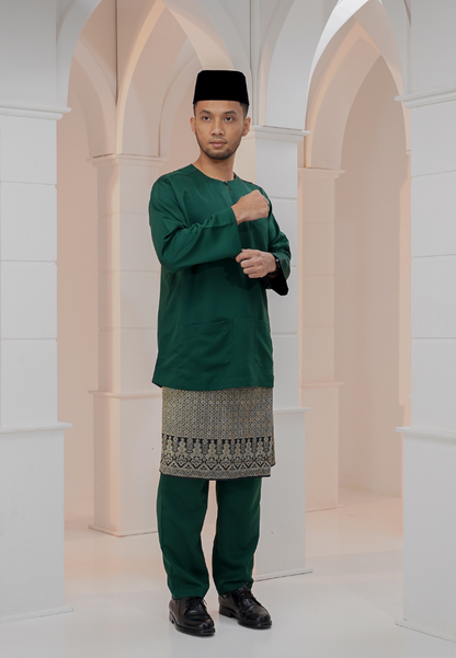 Baju Melayu Wan Derus - Dark Green