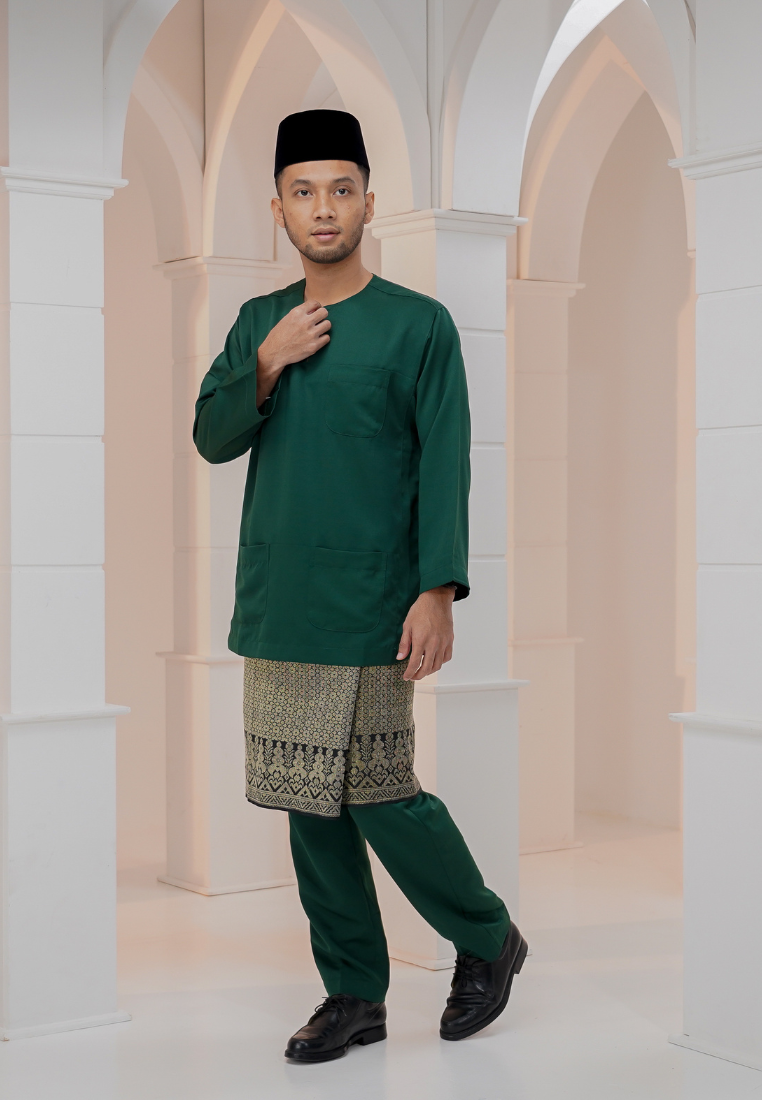 Baju Melayu Wan Derus - Emerald Green