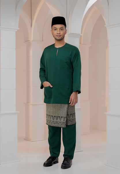 Baju Melayu Wan Derus - Dark Green