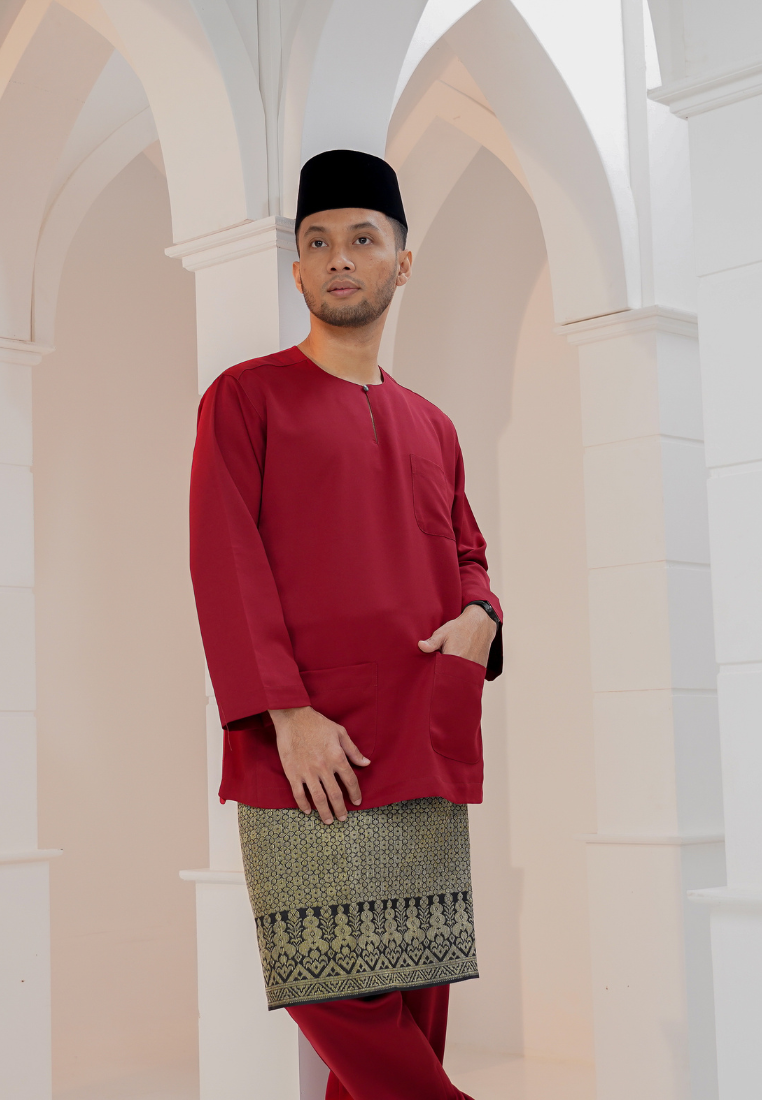 Baju Melayu Wan Derus - Maroon