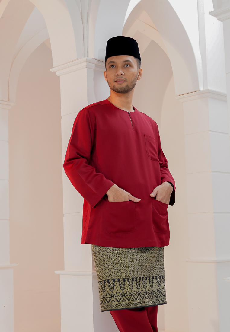 Baju Melayu Wan Derus - Maroon