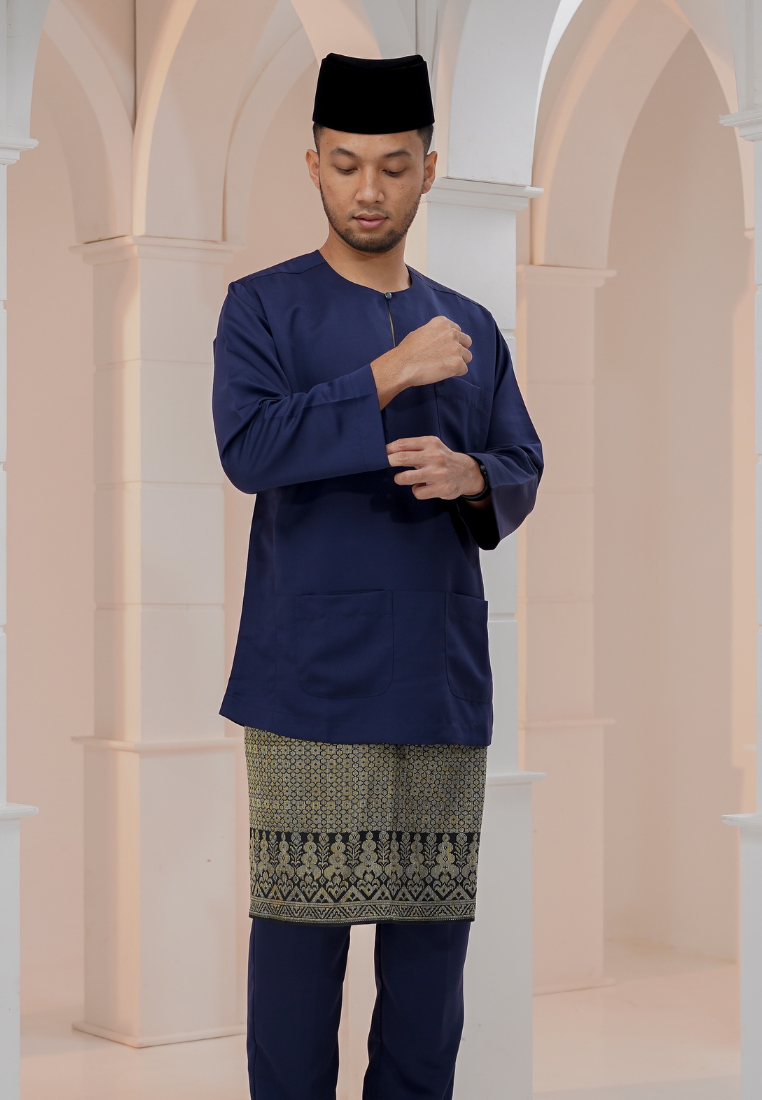 Baju Melayu Wan Derus - Dark Blue