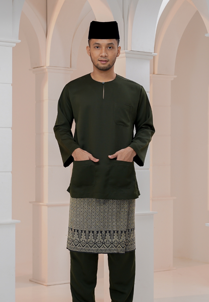 Baju Melayu Wan Derus - Seaweed Green