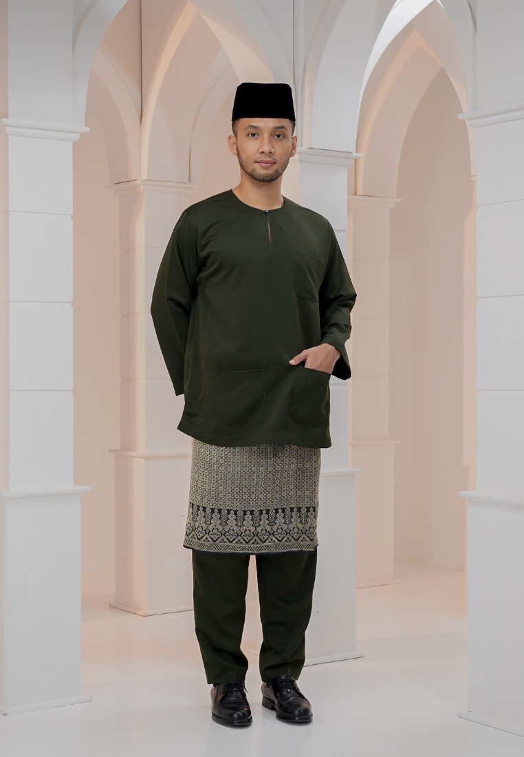 Baju Melayu Wan Derus - Seaweed Green