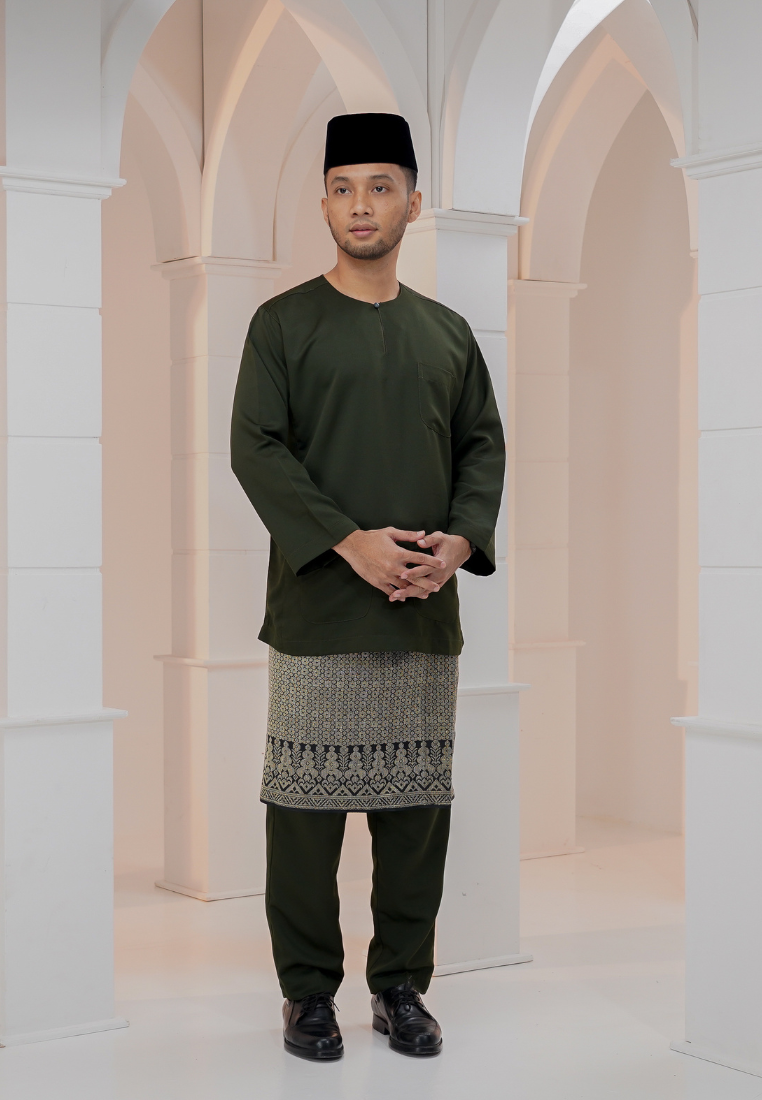 Baju Melayu Wan Derus - Seaweed Green