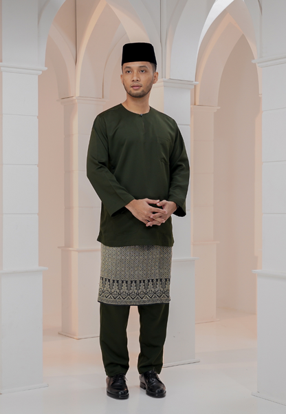 Baju Melayu Wan Derus - Seaweed Green