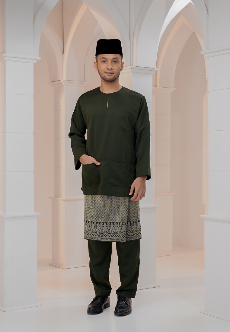 Baju Melayu Wan Derus - Seaweed Green