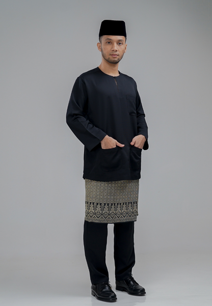 Baju Melayu Wan Derus - Black