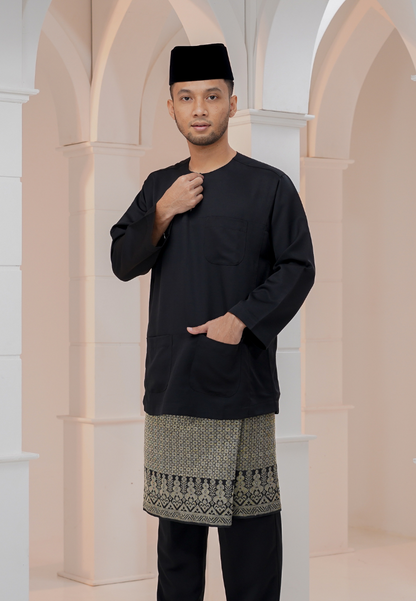 Baju Melayu Wan Derus - Black