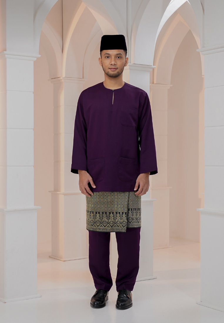 Baju Melayu Wan Derus - Dark Purple