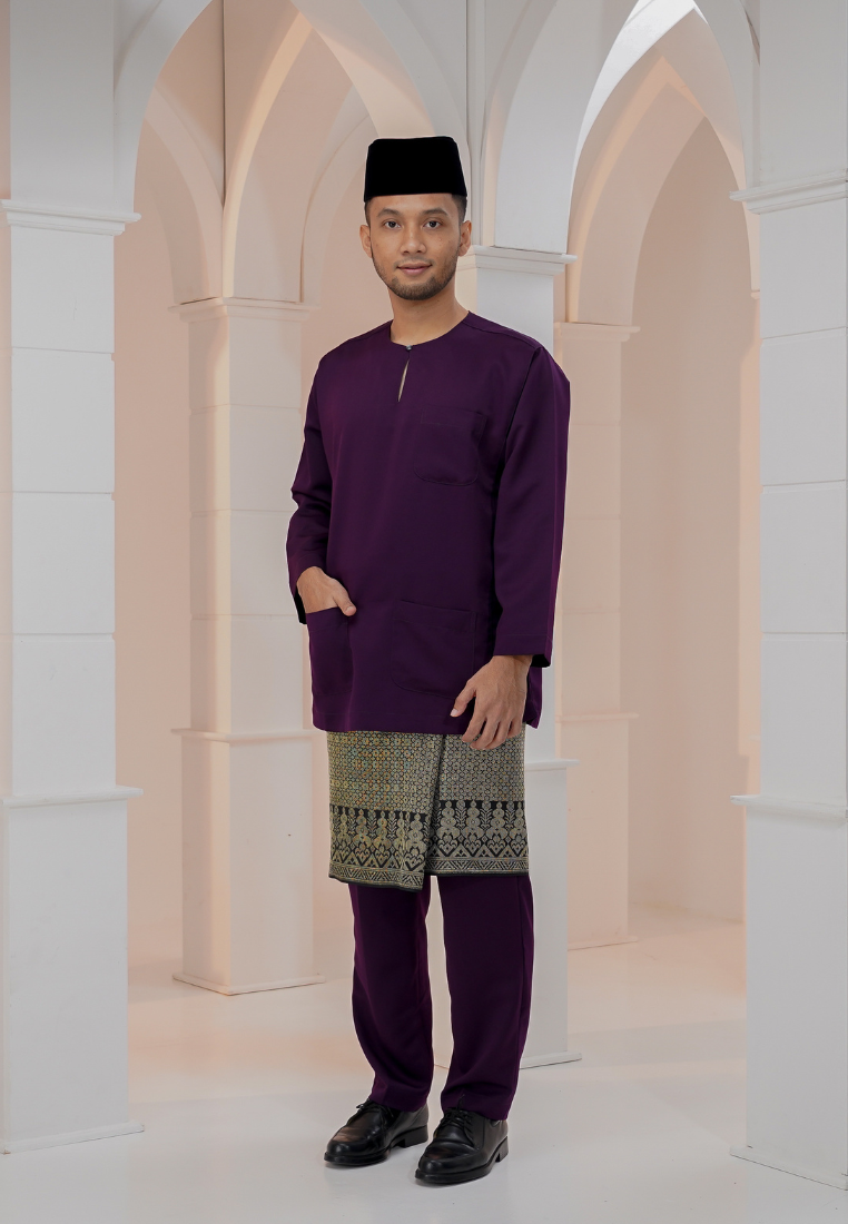 Baju Melayu Wan Derus - Purple